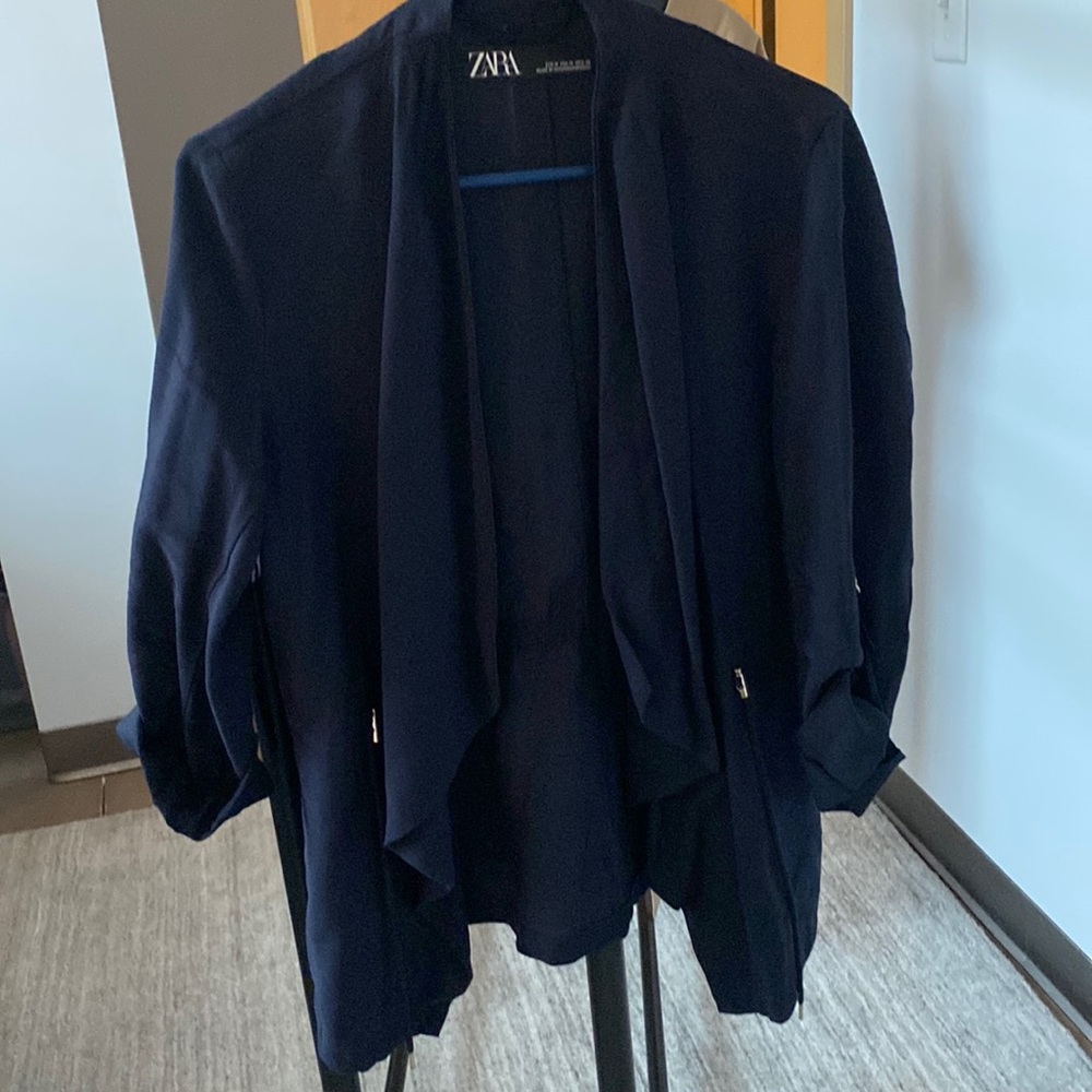 Zara Navy Blue Light Jacket with Drawstring